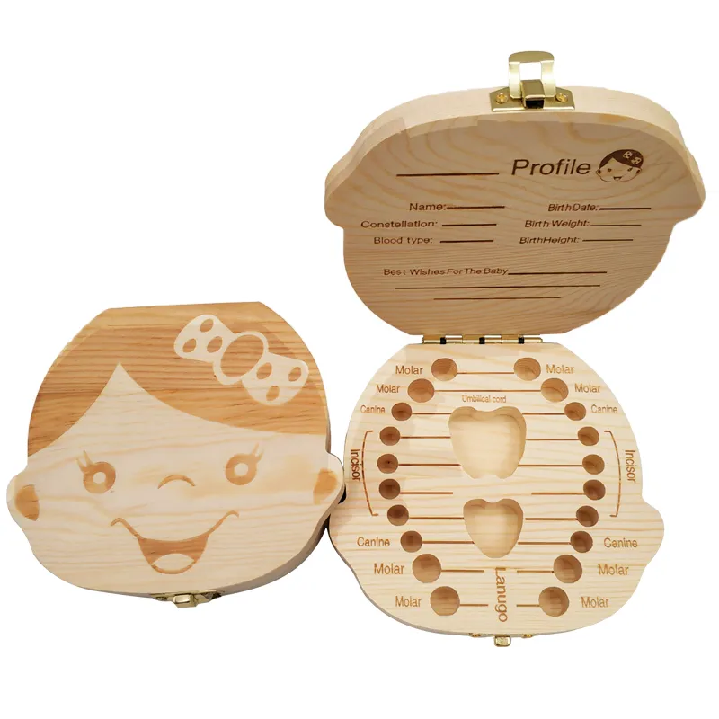 Baby Keepsake Box - Pudełko na zęby dla niemowląt hiszpański/holenderski/francuski/niemiecki