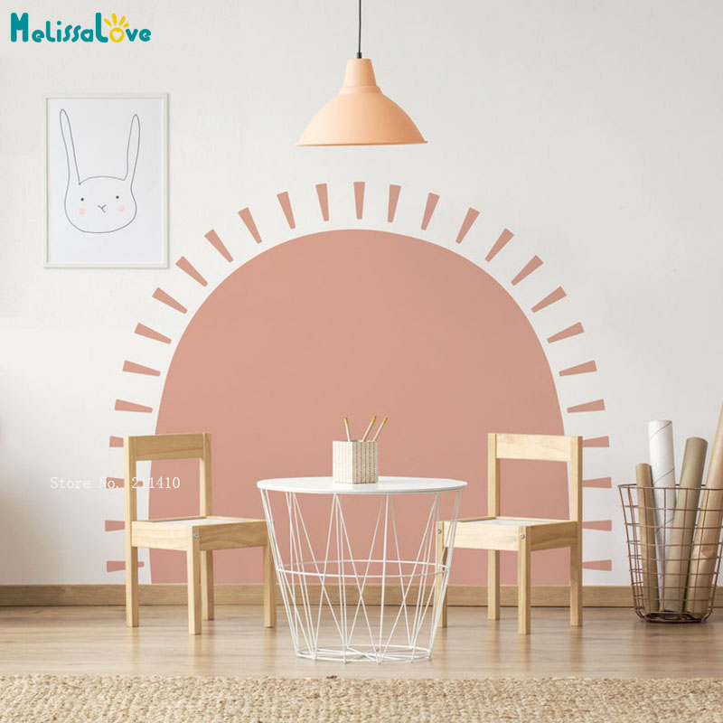 Baby Nursery Labels - Pół słońca Boho naklejki ścienne abstrakcyjne