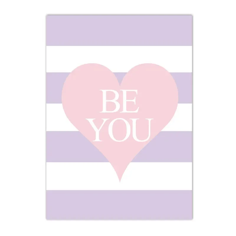 Baby Nursery Quotes - Różowy Jednorożec Tęcza Serce Cytaty Obraz