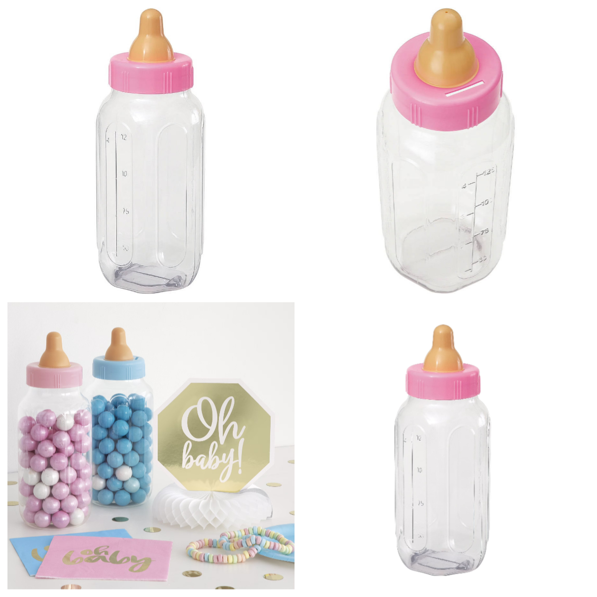 Baby Nursery Keepsake - 11-calowa różowa plastikowa skarbonka w kształcie
