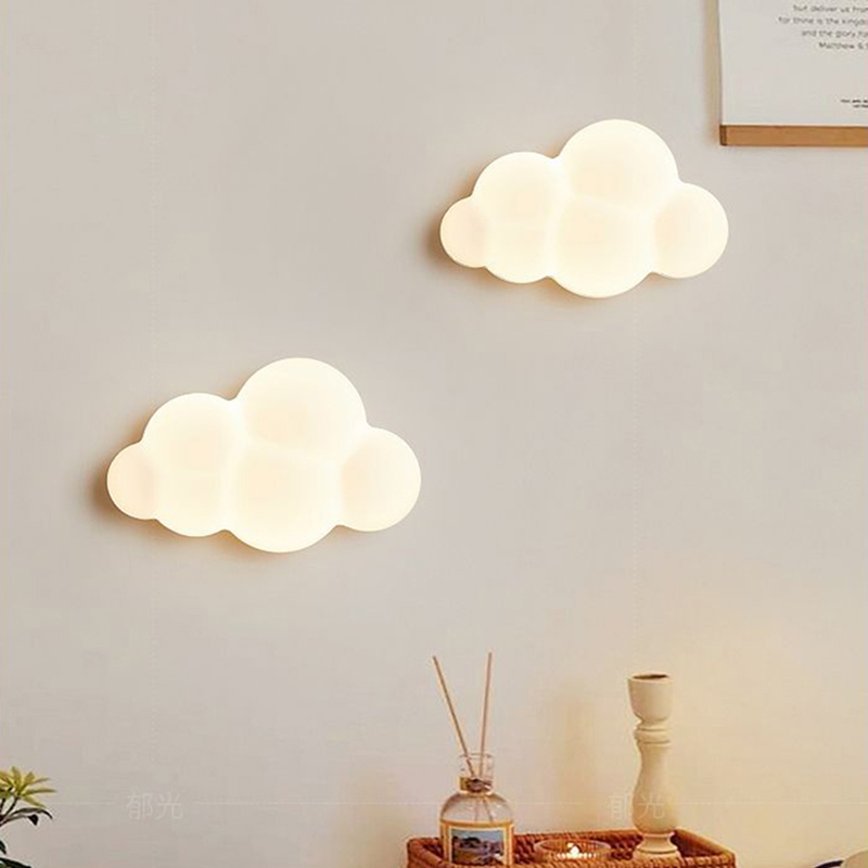 Baby Nursery Lamp - Biała chmura Kinkiety do pokoju dziecięcego