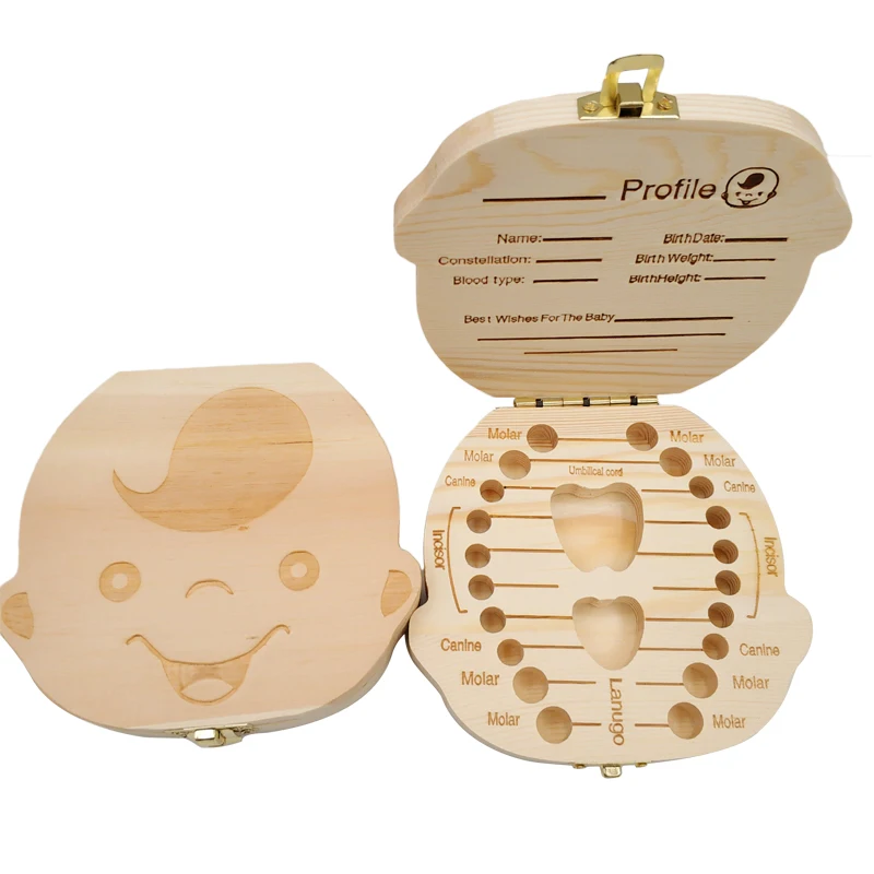 Baby Keepsake Box - Pudełko na zęby dla niemowląt drewniane