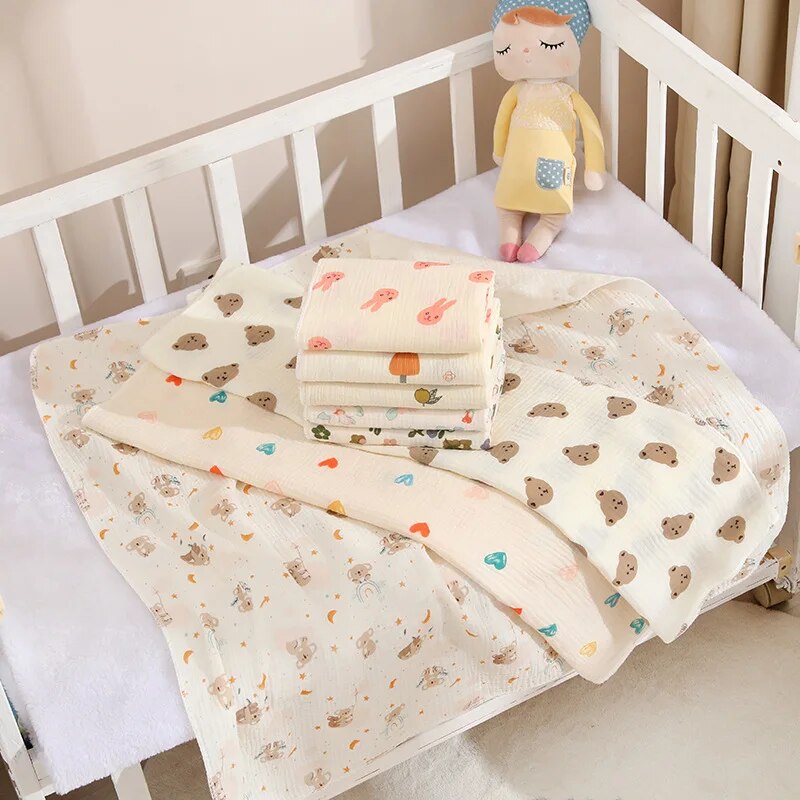 Baby Nursery Accessories - Kocyk dla niemowlaka, bawełniany muślinowy otulacz,