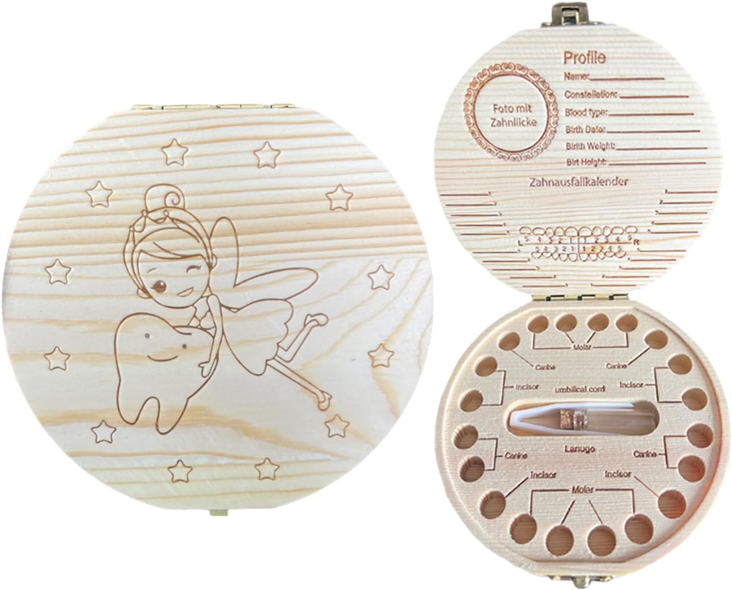 Baby Keepsake Box - Drewniana skrzynka na ząbki mleczne -