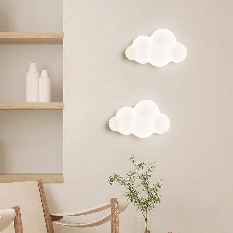Baby Nursery Lamp - Białe lampki ścienne w kształcie chmurki