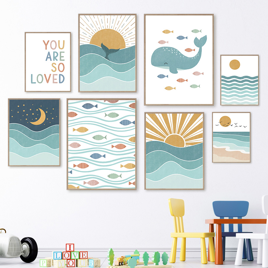 Baby Nursery Quotes - Obraz na płótnie 2D Ryba Wieloryb