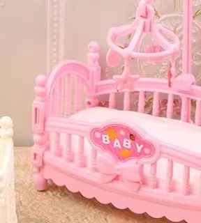 Baby Nursery Accessories - 1:12 Miniaturowe łóżeczko dla lalek, kołyska,