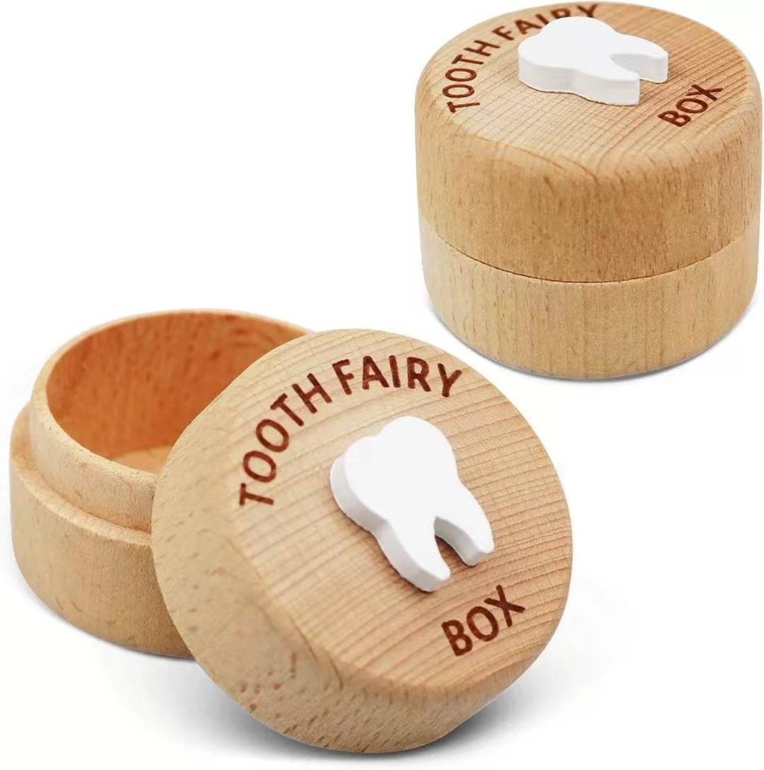Baby Keepsake Box - 1 szt. Drewniane pudełko na ząbki