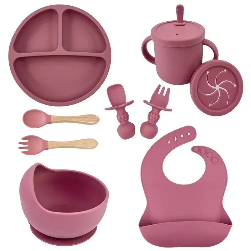 Baby Nursery Accessories - Zestaw naczyń dla dzieci z silikonu