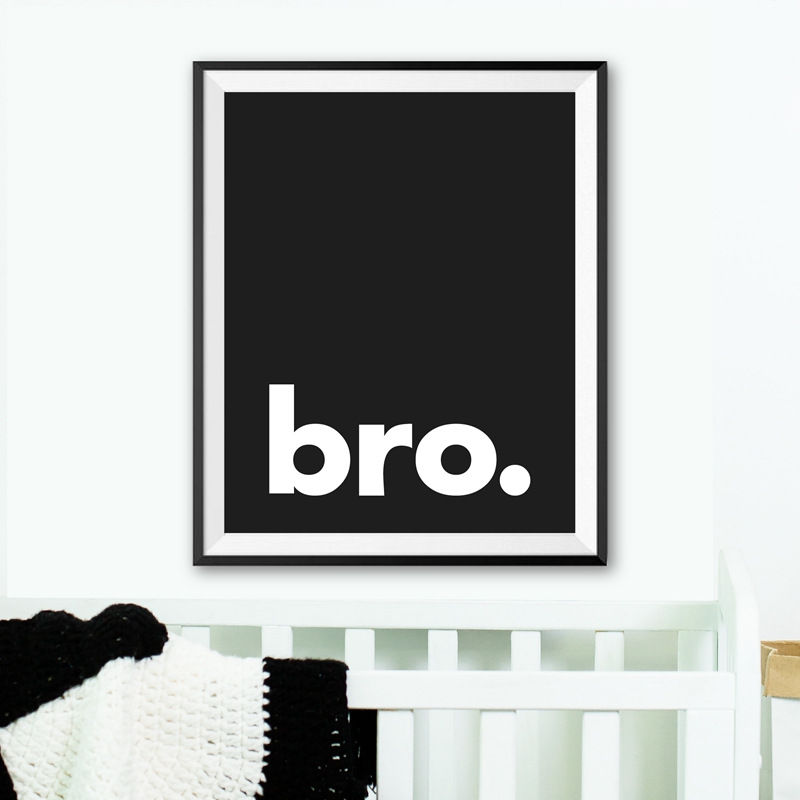 Baby Nursery Quotes - Bracie. Drukuj minimalistyczny typografia plakat czarny
