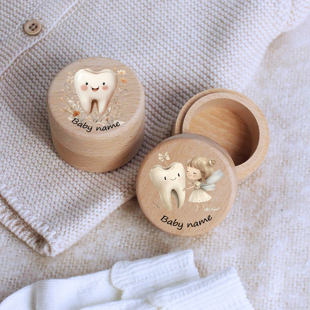 Baby Keepsake Box - Spersonalizowane drewniane pudełko na pierwsze zęby