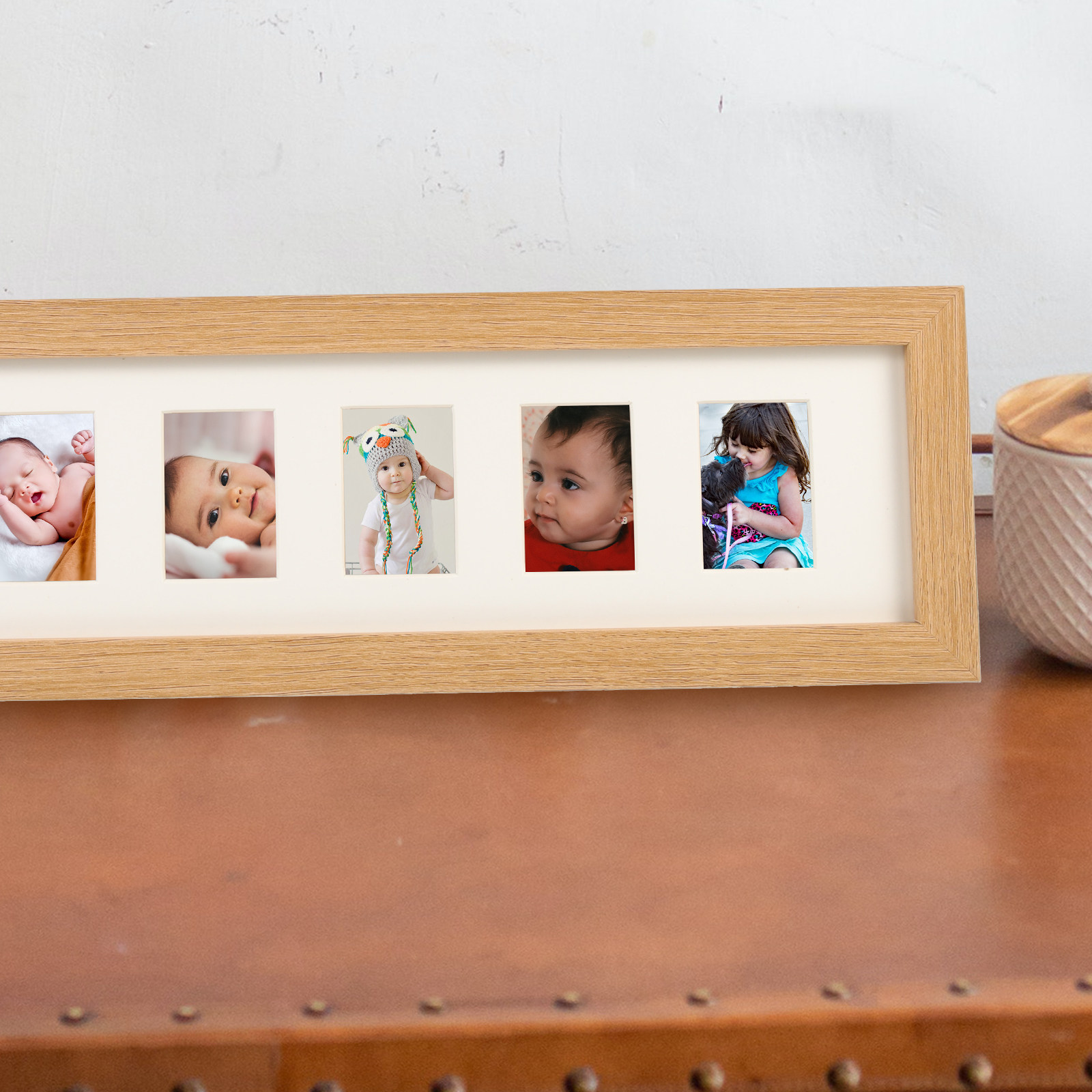 Baby Nursery Keepsake - Drewniana ramka na zdjęcia dziecka, stojak