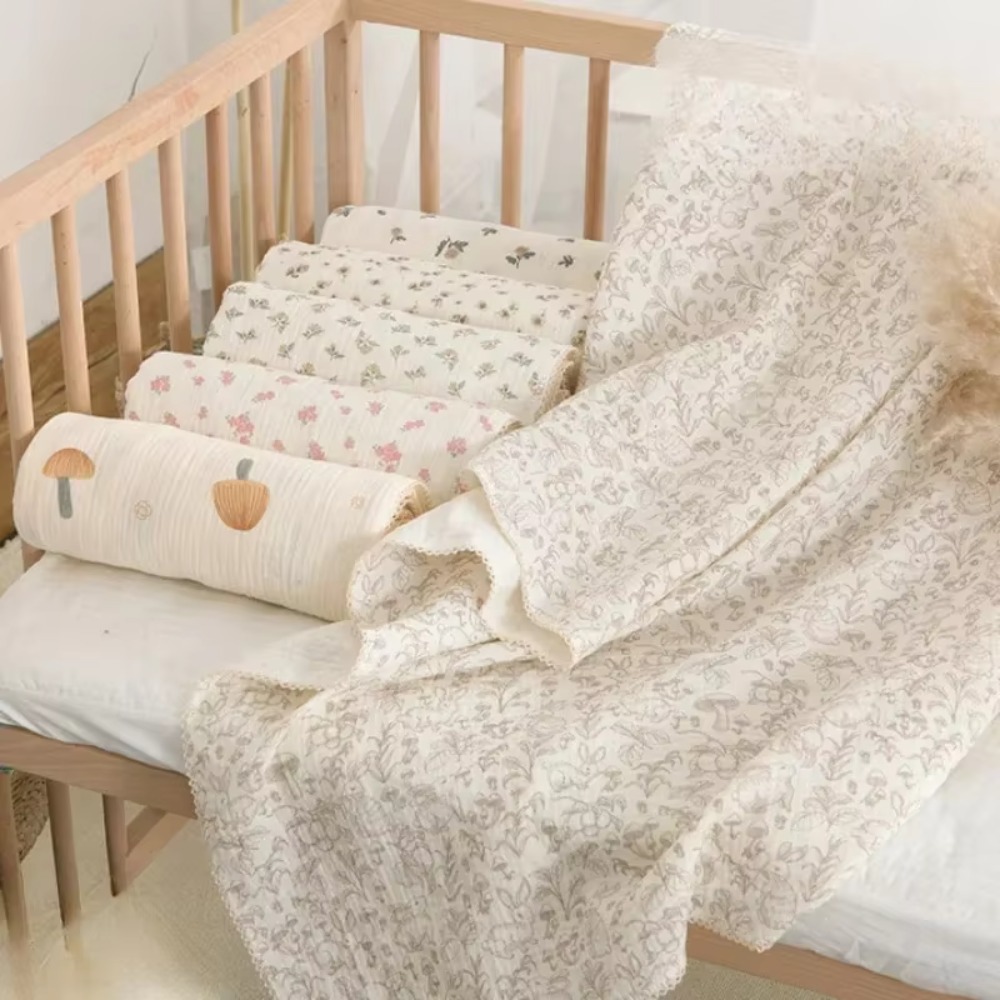 Swaddle Blanket Muslin - Miękki, kwiecisty kocyk muślinowy dla niemowląt,