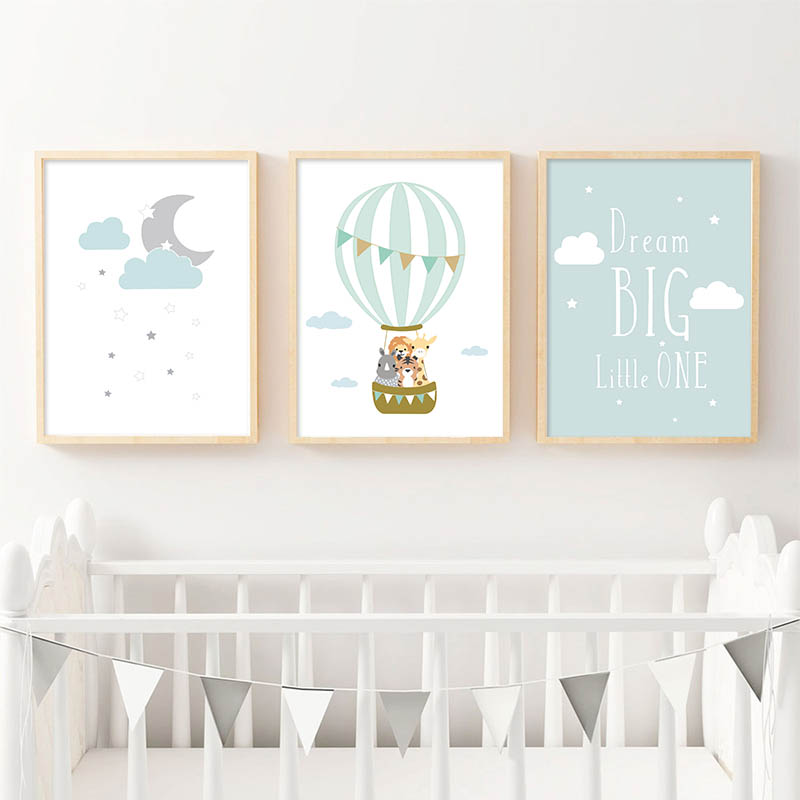 Baby Nursery Quotes - Plakat do pokoju dziecięcego z balonami