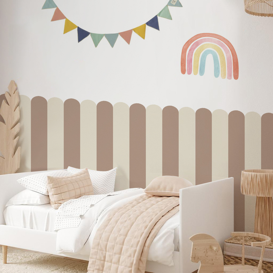 Baby Nursery Wall Decor - Wielokolorowa pionowa tapeta w paski Łuk