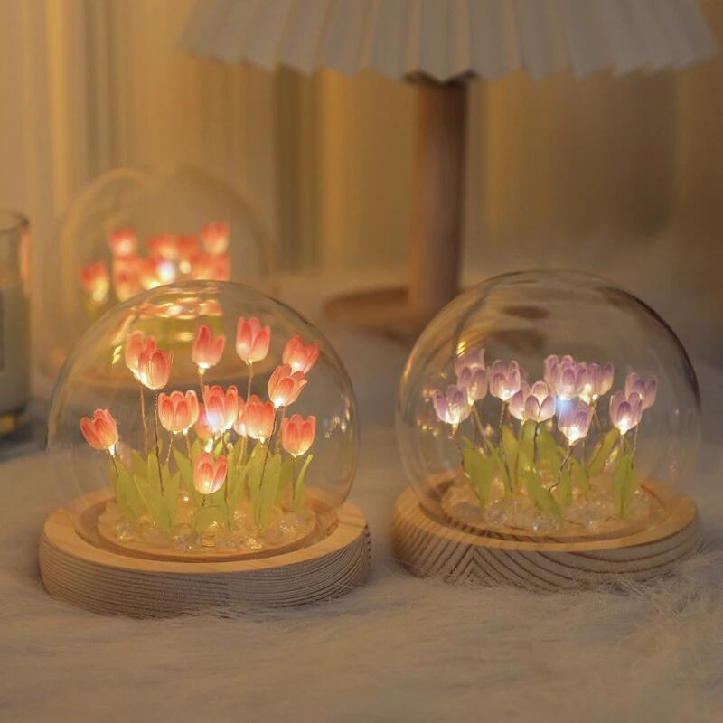 Baby Nursery Lamp - Sztuczny kwiat tulipana lampka nocna ozdoby