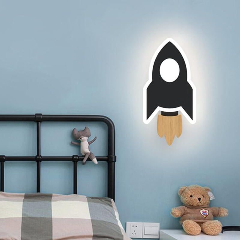 Baby Nursery Lamp - Kreskówka LED Rakieta Kinkiet Nowoczesny Kreatywny