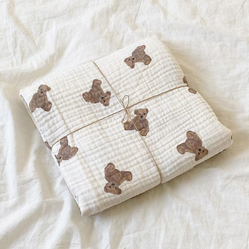 Niedźwiedź Print Koce dla niem – Swaddle Blanket Muslin recenzja i cena