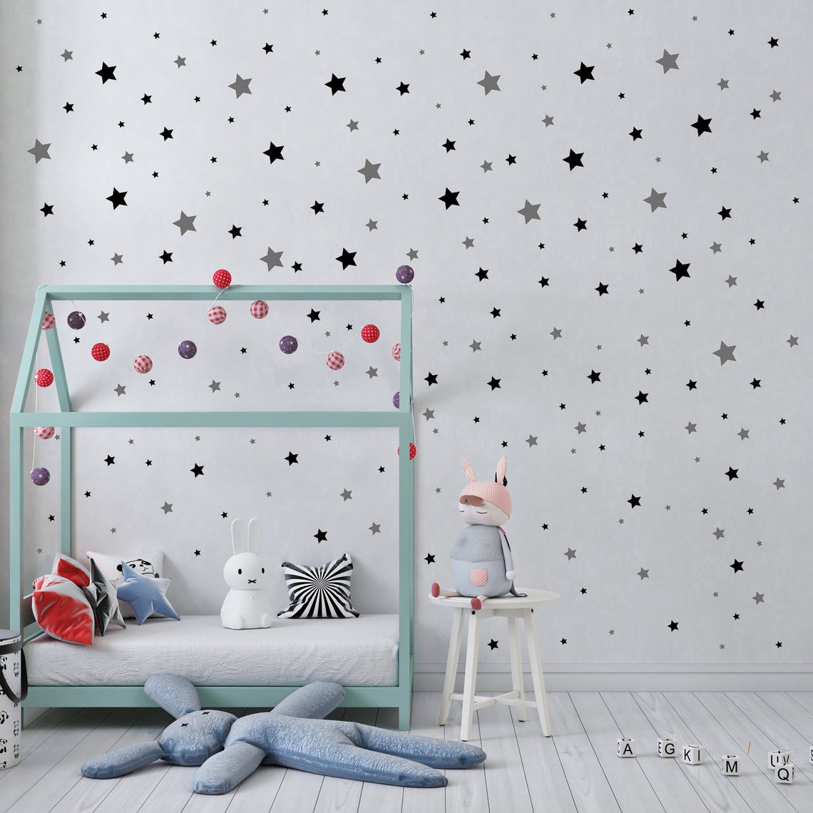 Cartoon 65Pcs Star Wall Sticke – Baby Nursery Labels recenzja i cena
