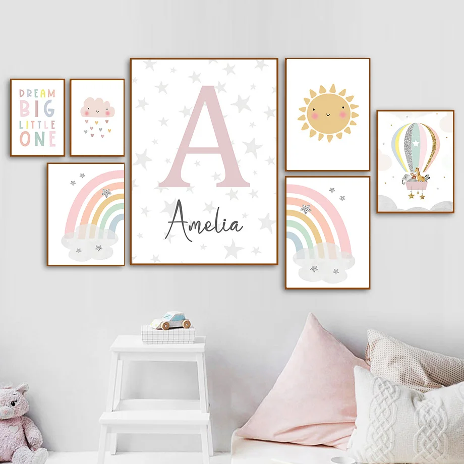 Żyrafa Słoń Balon Słońce Tęcza – Baby Nursery Wall Decor recenzja i cena