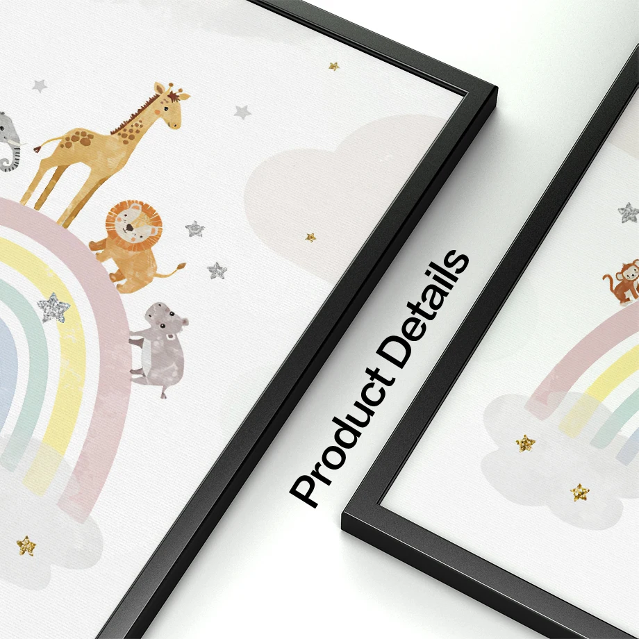 Żyrafa Słoń Balon Słońce Tęcza – Baby Nursery Wall Decor recenzja i cena