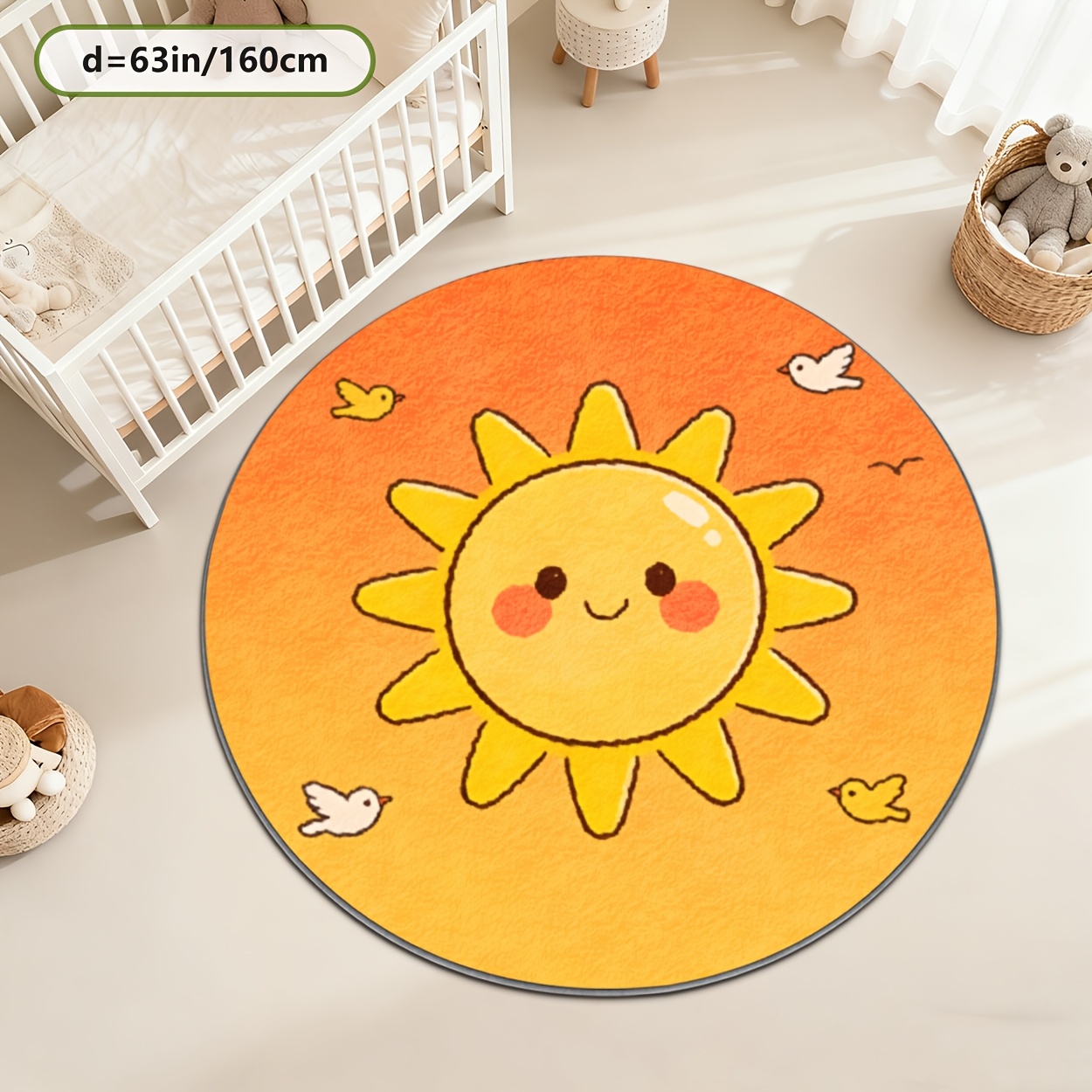 Dziecięcy okrągły dywan słonec – Baby Nursery Carpet recenzja i cena