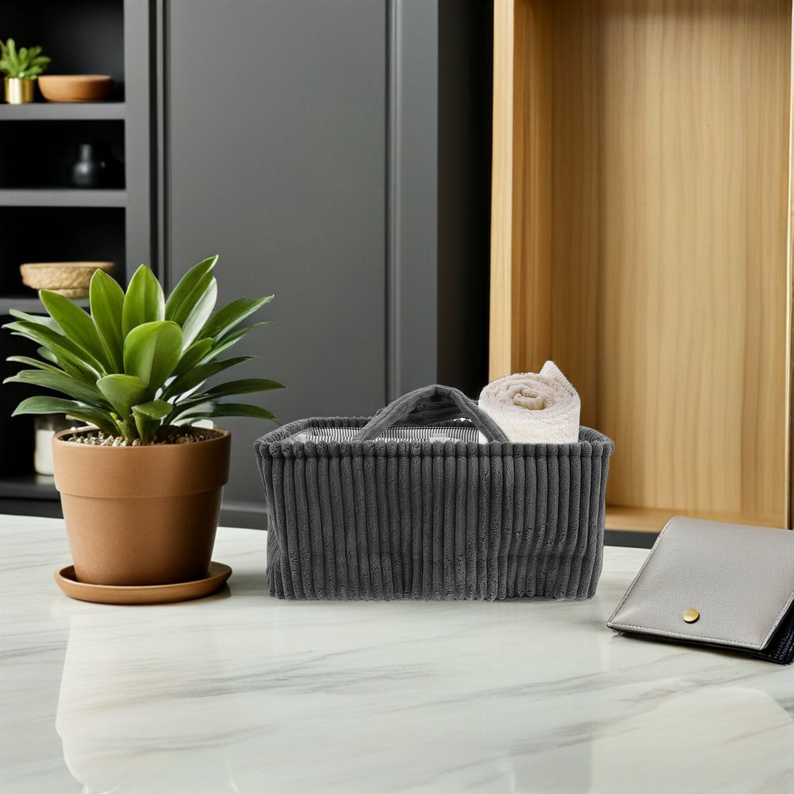 Kosz na pieluchy z sztruksu z  – Storage Basket Fabric recenzja i cena