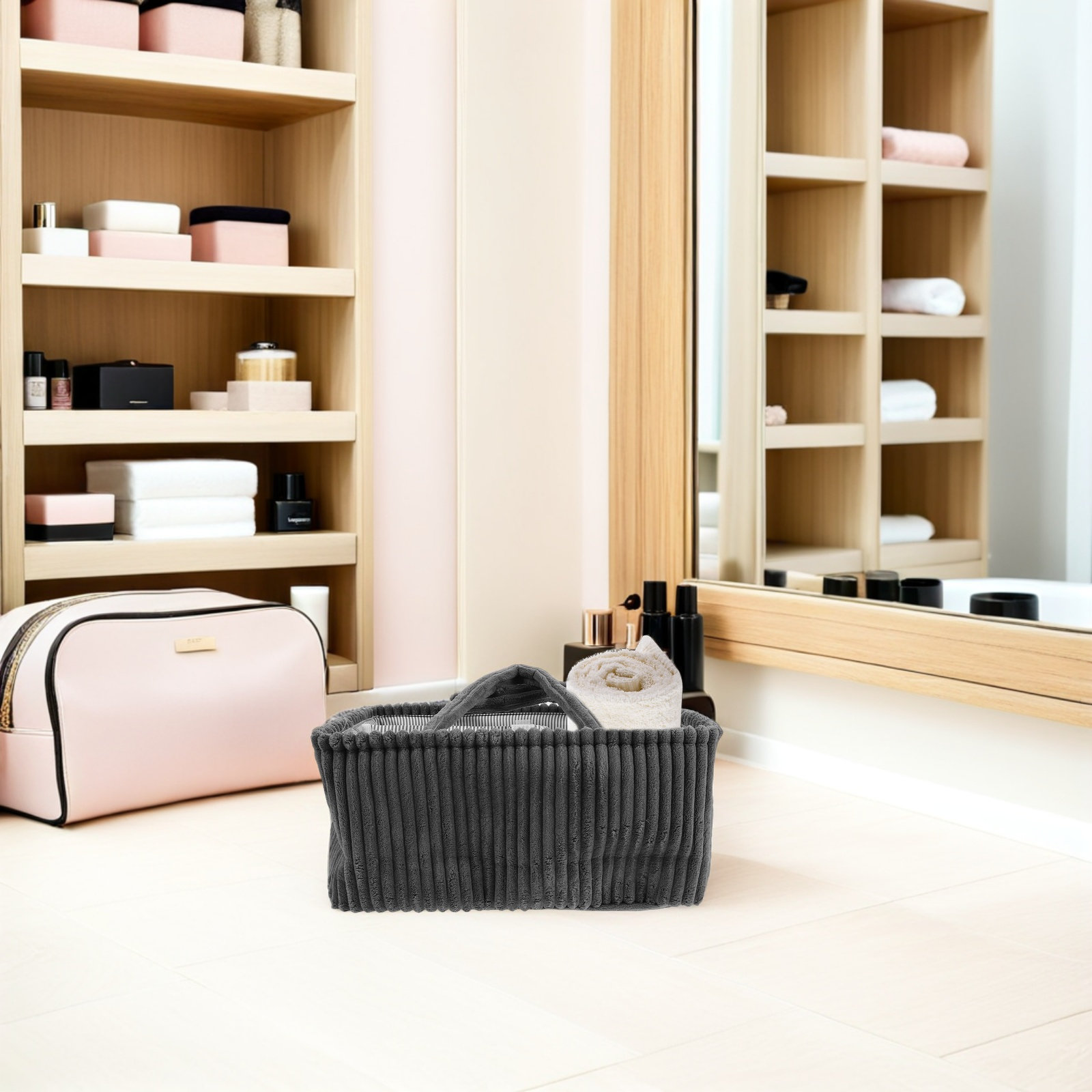 Kosz na pieluchy z sztruksu z  – Storage Basket Fabric recenzja i cena