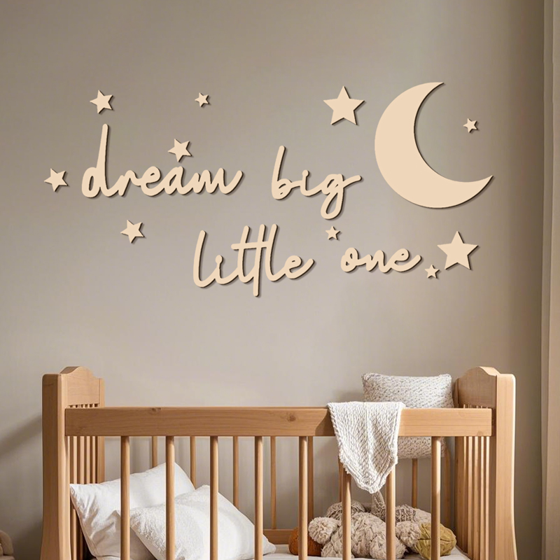 Dream Big Little One Drewniane – Baby Nursery Labels recenzja i cena