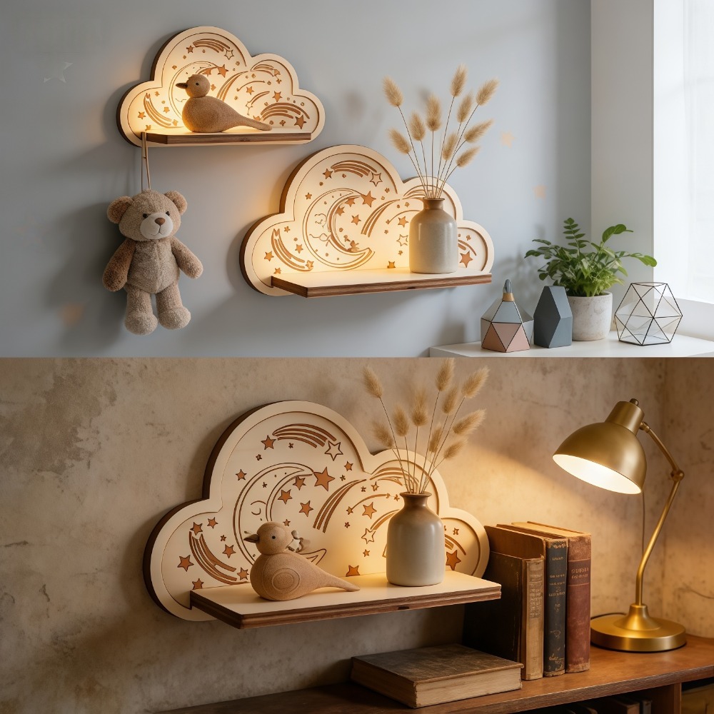 Drewniana półka ścienna w kszt – Baby Nursery Floating Shelves recenzja i cena