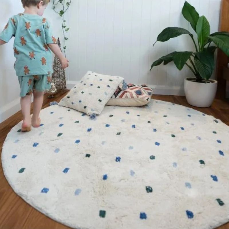 Kropki puszysty dywanik do sal – Baby Nursery Carpet recenzja i cena
