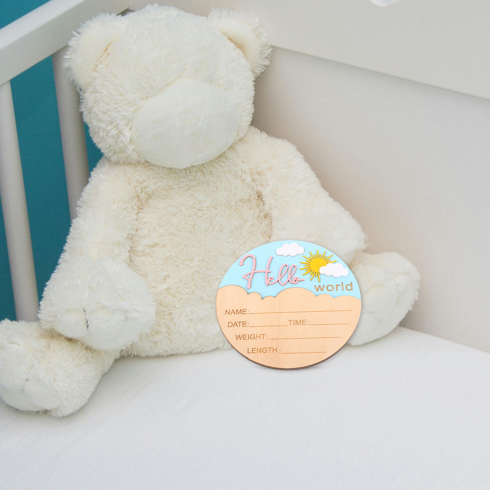 Drewniana tabliczka z informac – Baby Nursery Keepsake recenzja i cena