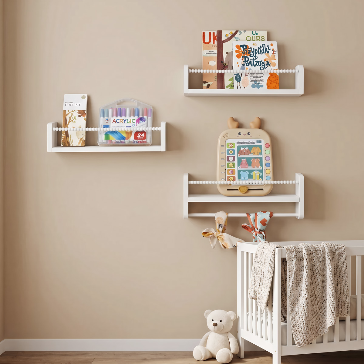Półki wiszące na książki do po – Baby Nursery Floating Shelves recenzja i cena