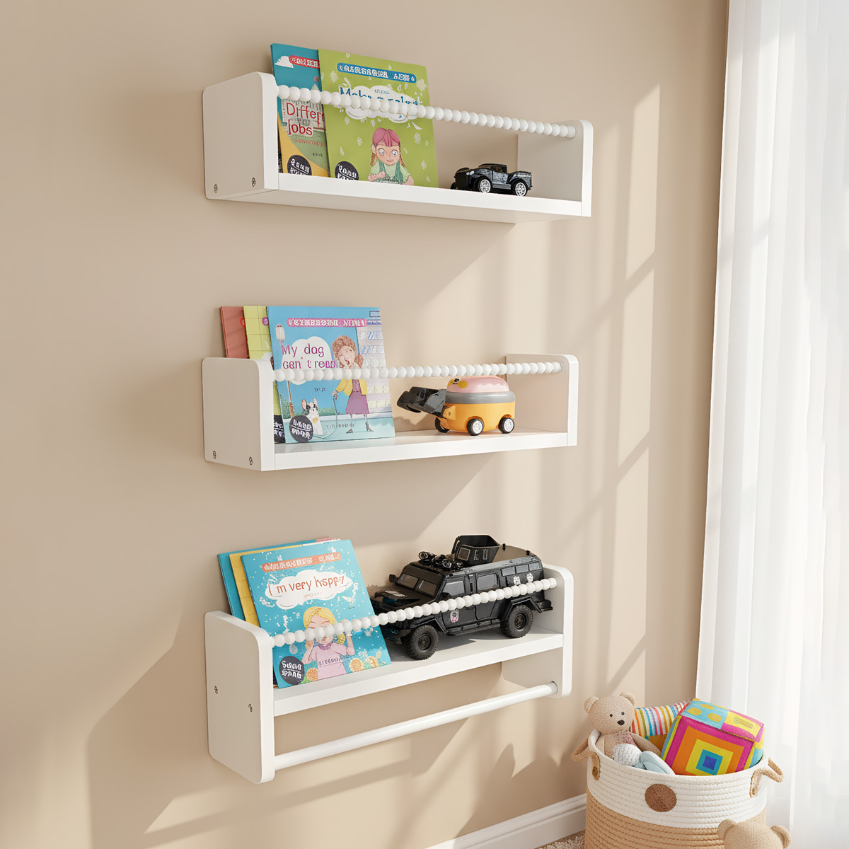 Drewniane półki na książki do  – Baby Nursery Floating Shelves recenzja i cena
