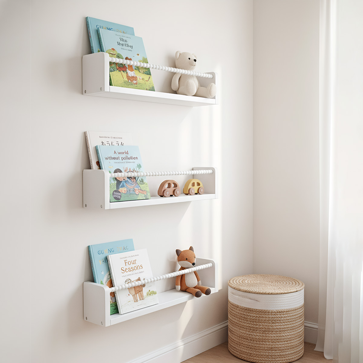 Drewniane półki na książki do  – Baby Nursery Floating Shelves recenzja i cena